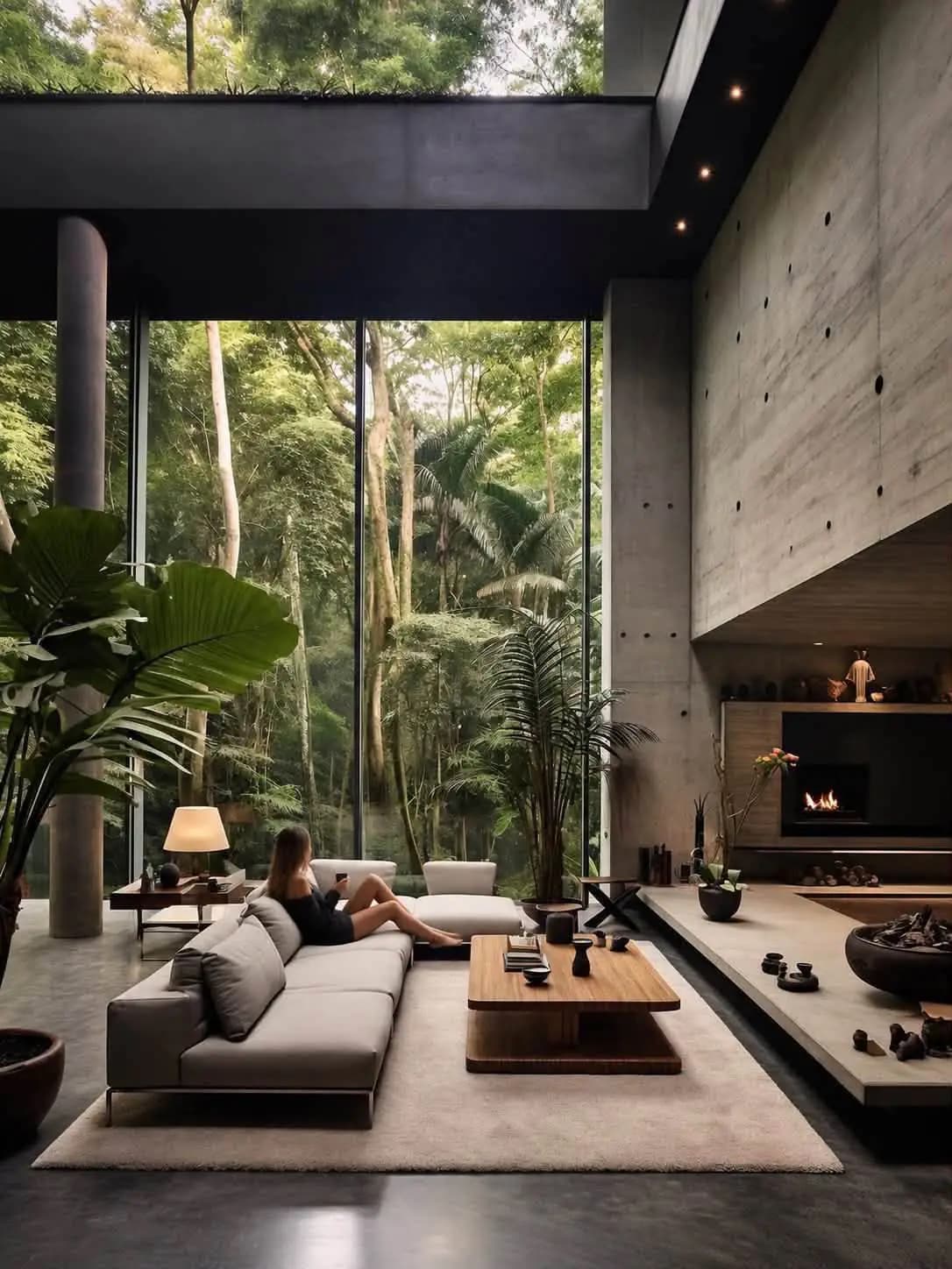Contemporary interior seating area